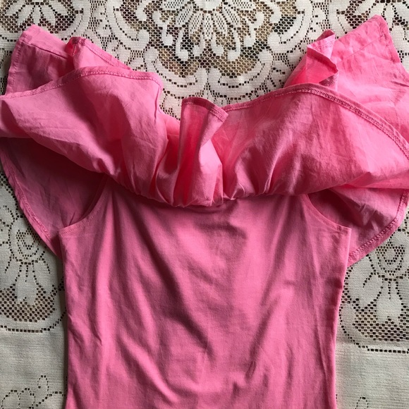 H&M Pink Off Shoulder Ruffle Top - Picture 3 of 7